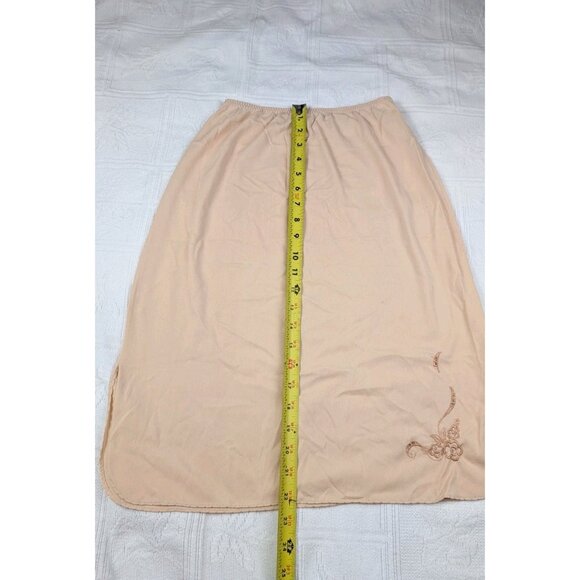 Vintage Vassarette Skirt Half Slip Women's Medium Beige side Slits - Picture 7 of 10
